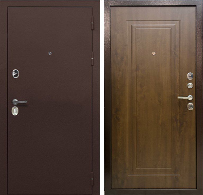 Дверь MXD Союз 90мм Антик Медь - панель  Орех грецкий DIS007237