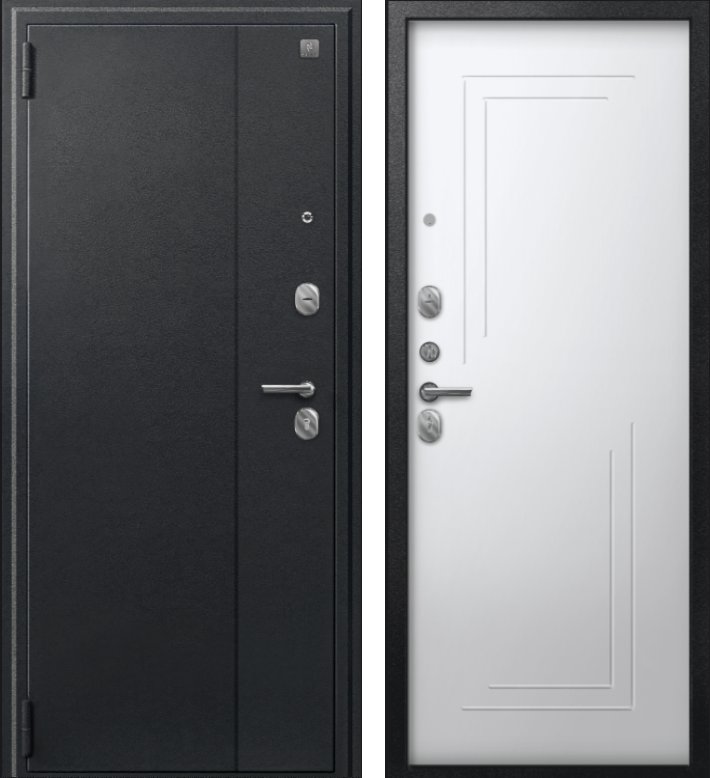 Дверь A-06 черный сатин - кашемир белый DIS007336