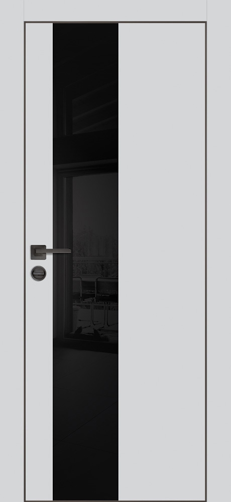 Межкомнатная дверь PX-6 черная кромка с 4-х ст. Сапфир матовый